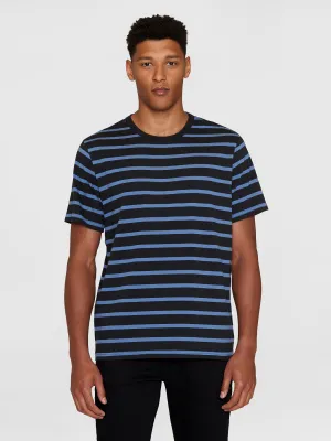 Regular Short Sleeve Striped O-Neck Tshirt Knowledge Cotton Apparel