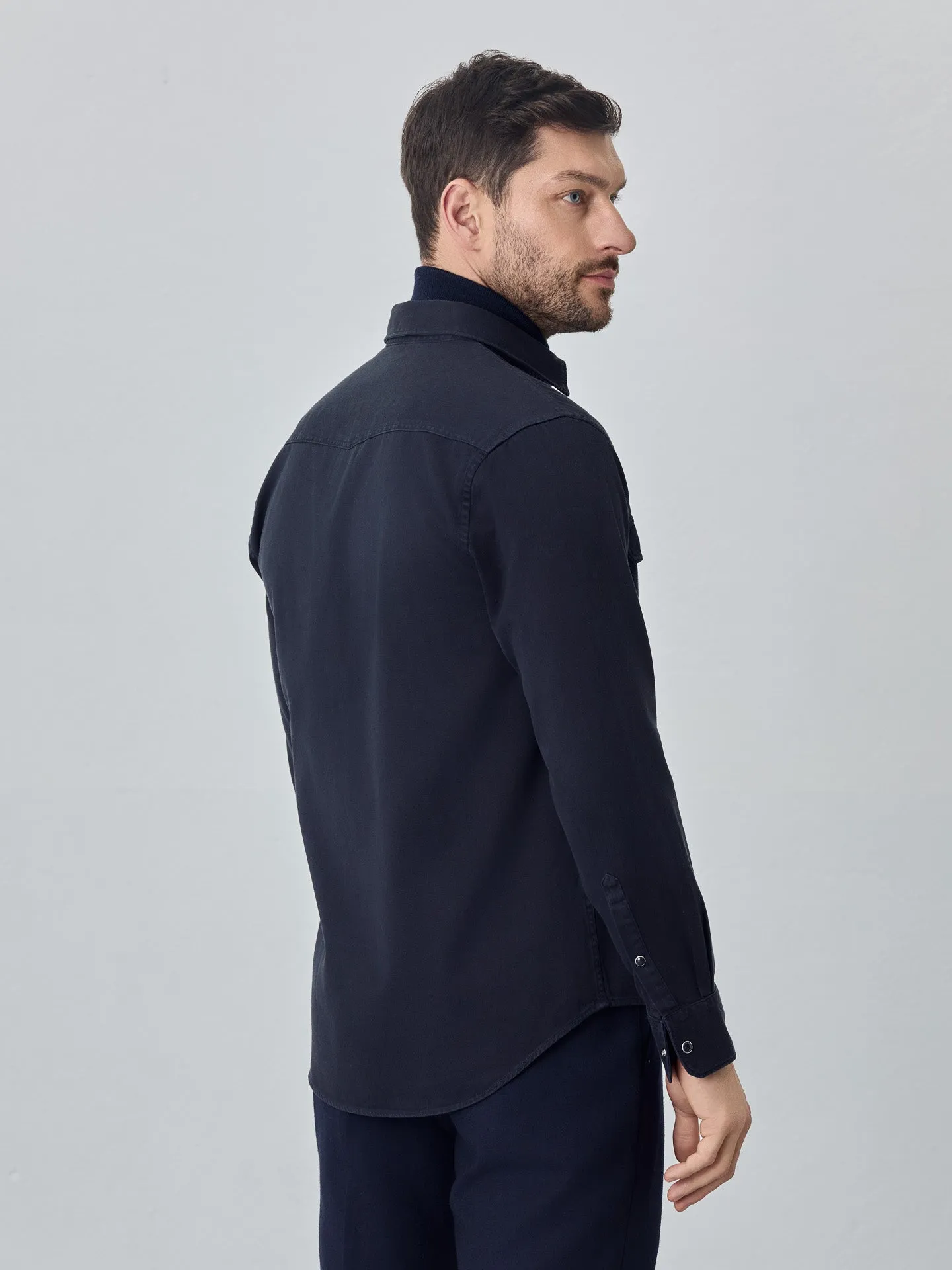 Relaxed fit western twill shirt