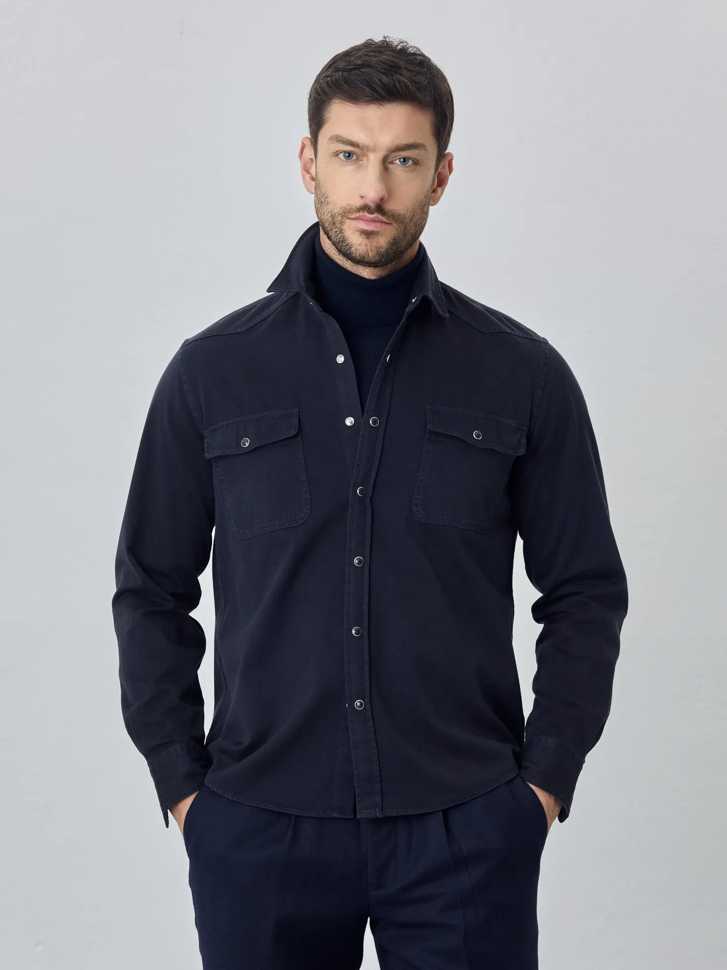 Relaxed fit western twill shirt