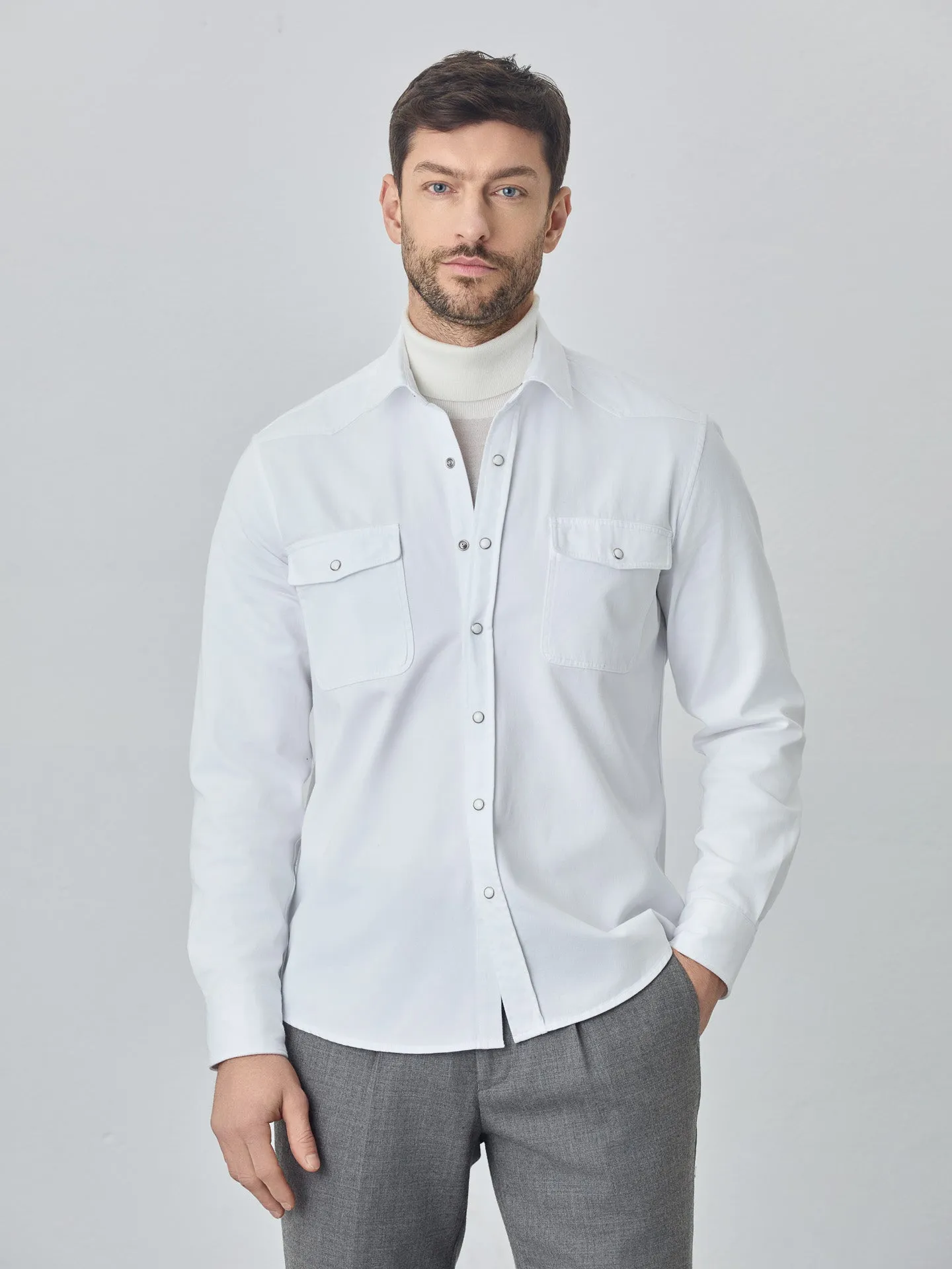 Relaxed fit western twill shirt