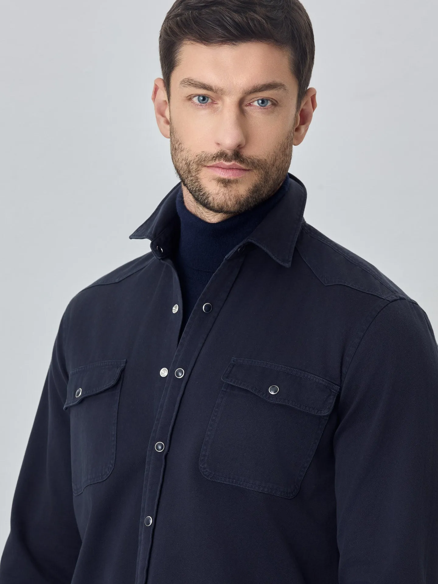Relaxed fit western twill shirt