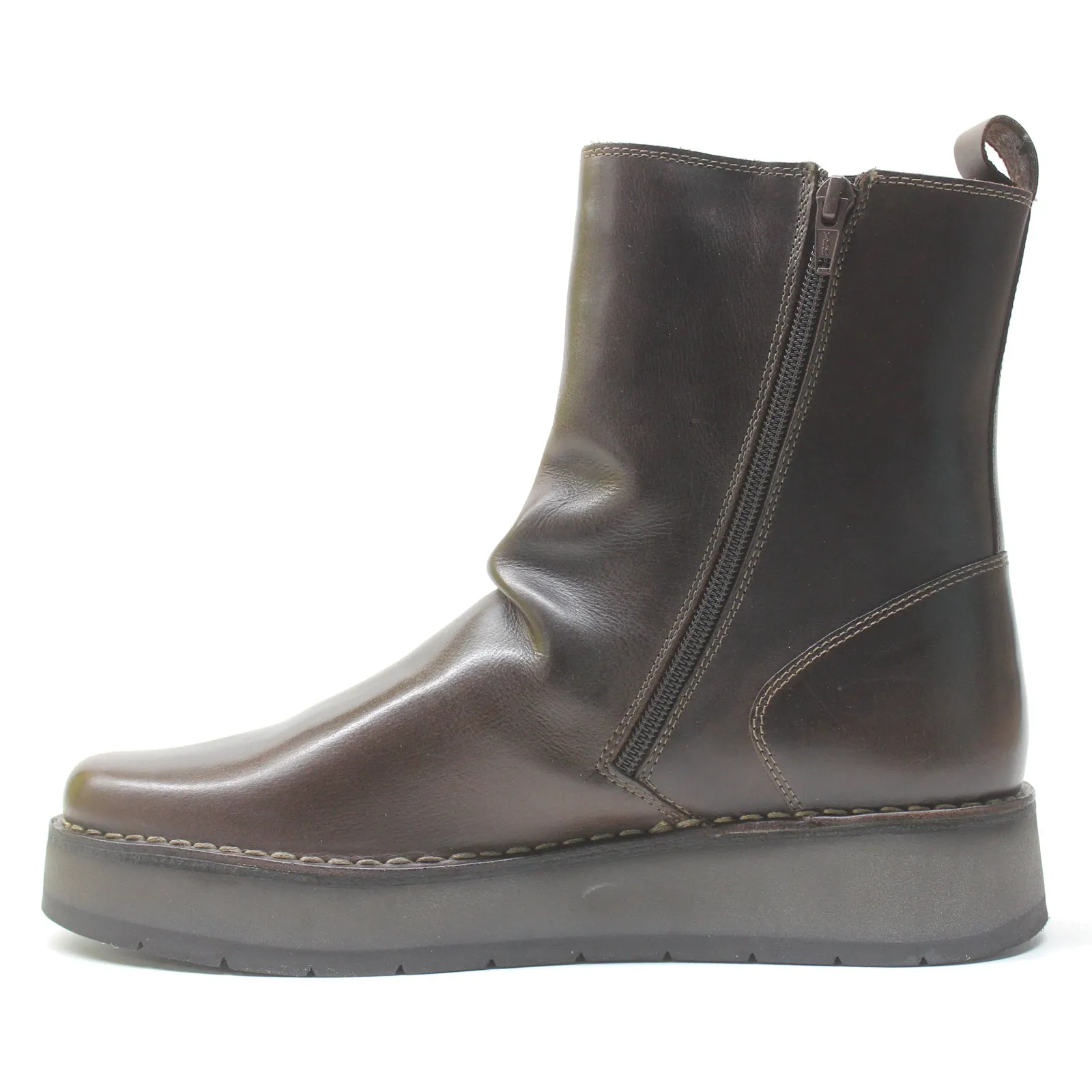 Reno053Fly Rug Leather Women's Zip Up Ankle Boots