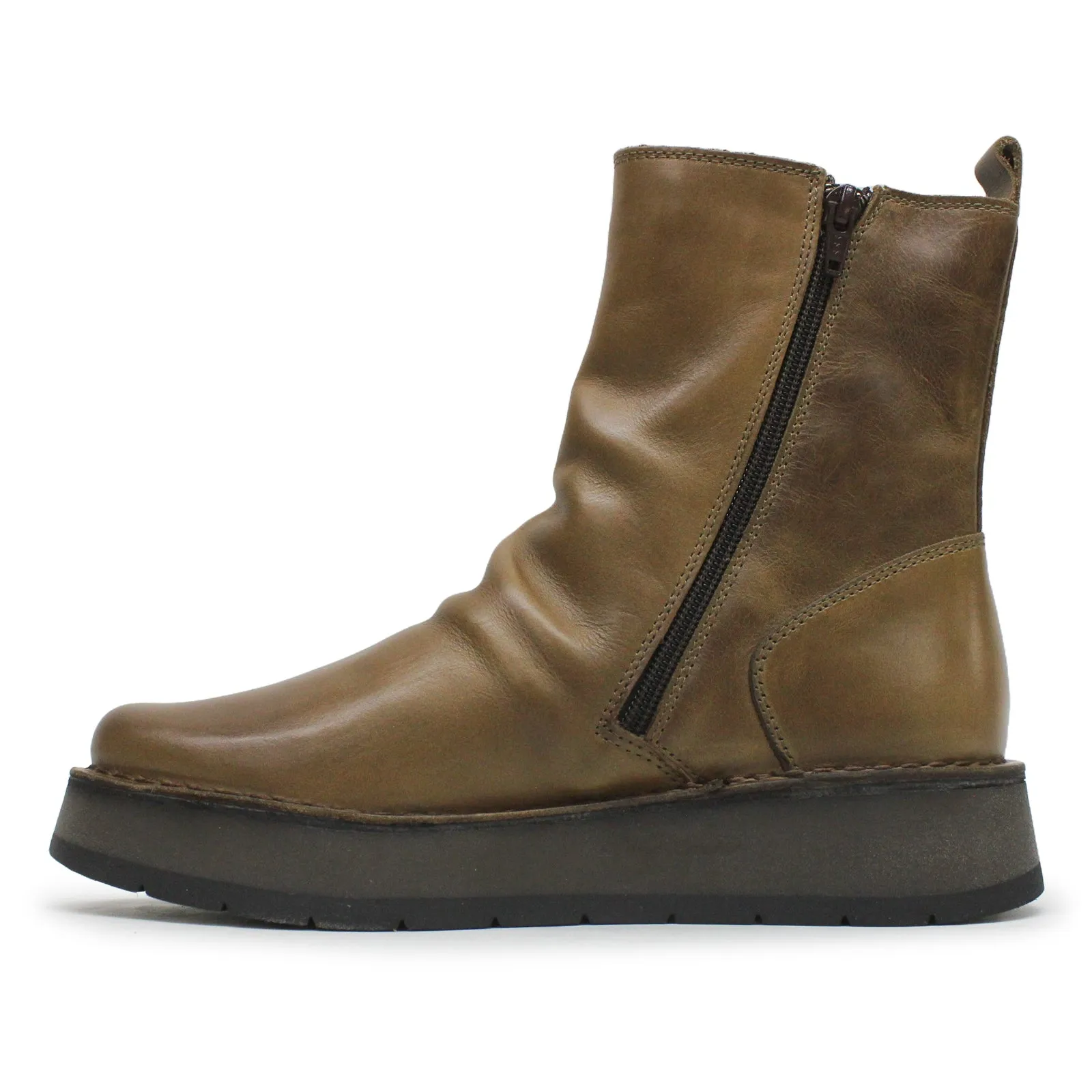 Reno053Fly Rug Leather Women's Zip Up Ankle Boots