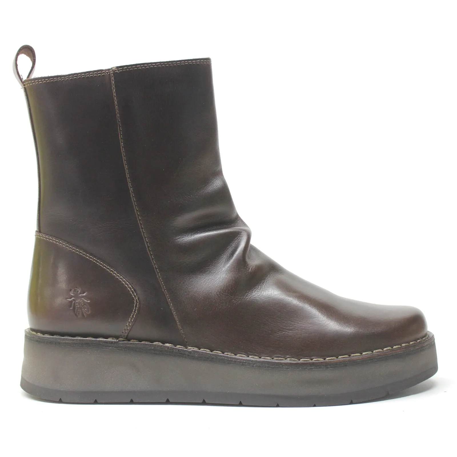 Reno053Fly Rug Leather Women's Zip Up Ankle Boots