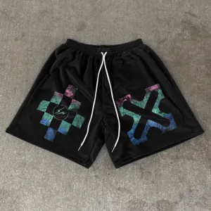 Retro casual trendy mesh shorts