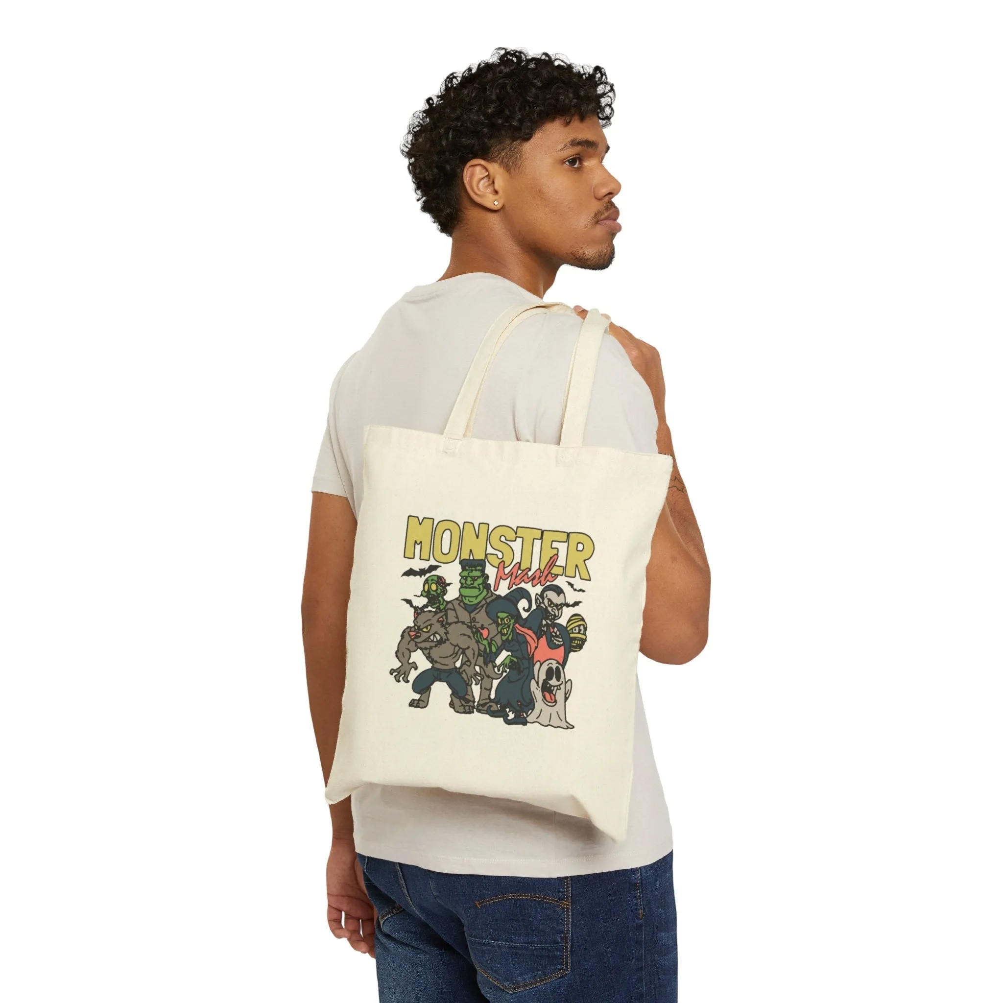 Retro Halloween Tote Bag, Monster Mash Tote Bag, Vintage Retro trick or treat Tote Bag, Retro Monster Halloween Gift for Her, Him, Friend