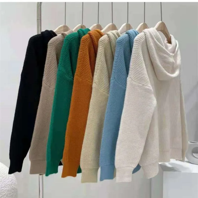Retro Hooded Worn Outside Loose Fit Lazy Sweater