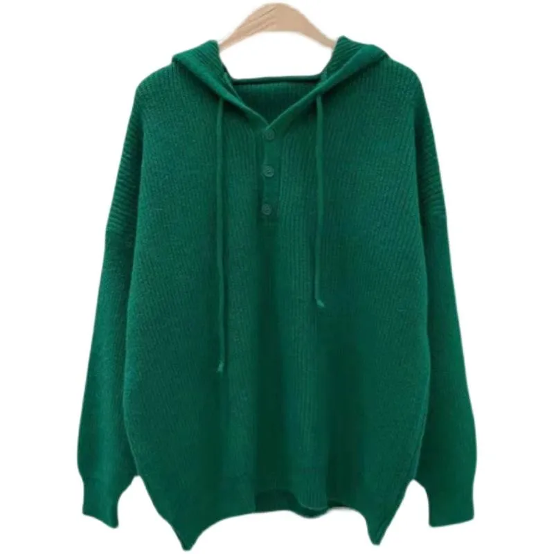 Retro Hooded Worn Outside Loose Fit Lazy Sweater