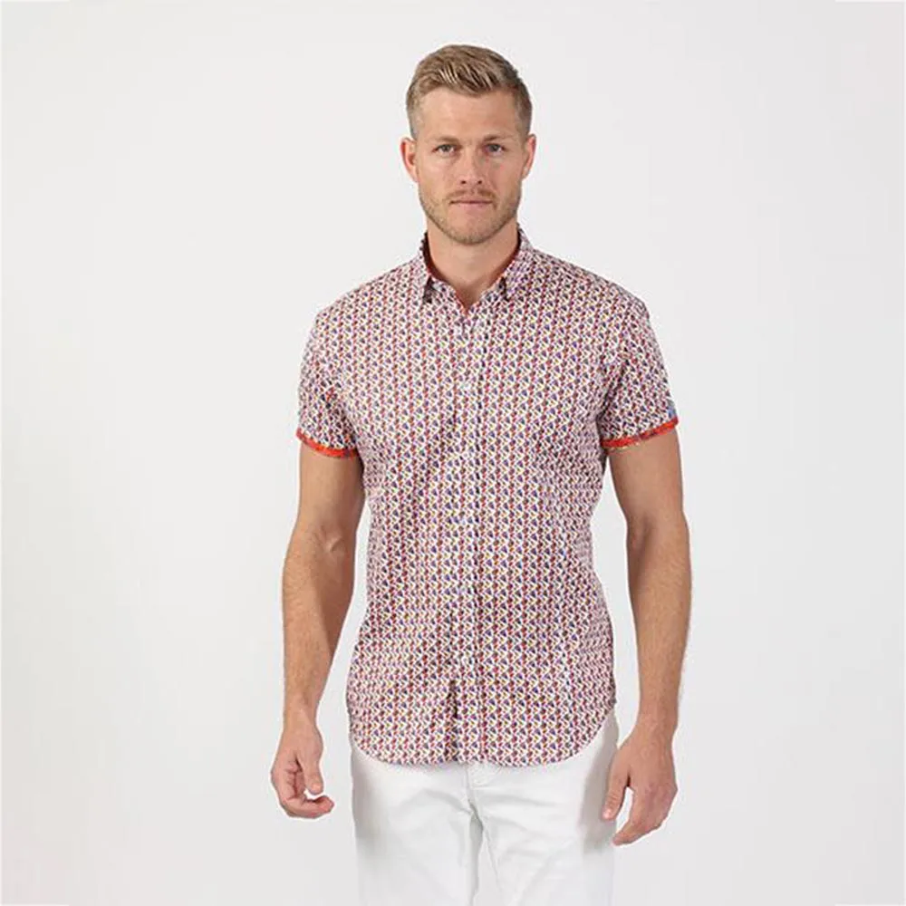 Retro Print Short Sleeve Shirt