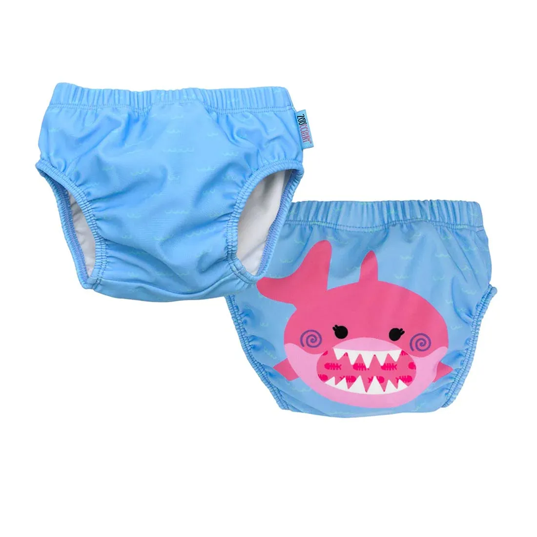 Reusable Baby Swim Diaper & Sun Hat Set - Pink Shark
