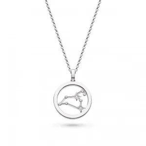 Revival Céleste Constellation Zirconia Rhodium Plated Leo 18" Necklace 90471LEO