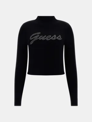 Rhinestone Logo Sweater - Zwart