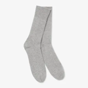 Ribbed Cashmere Socks :: Heather Gray
