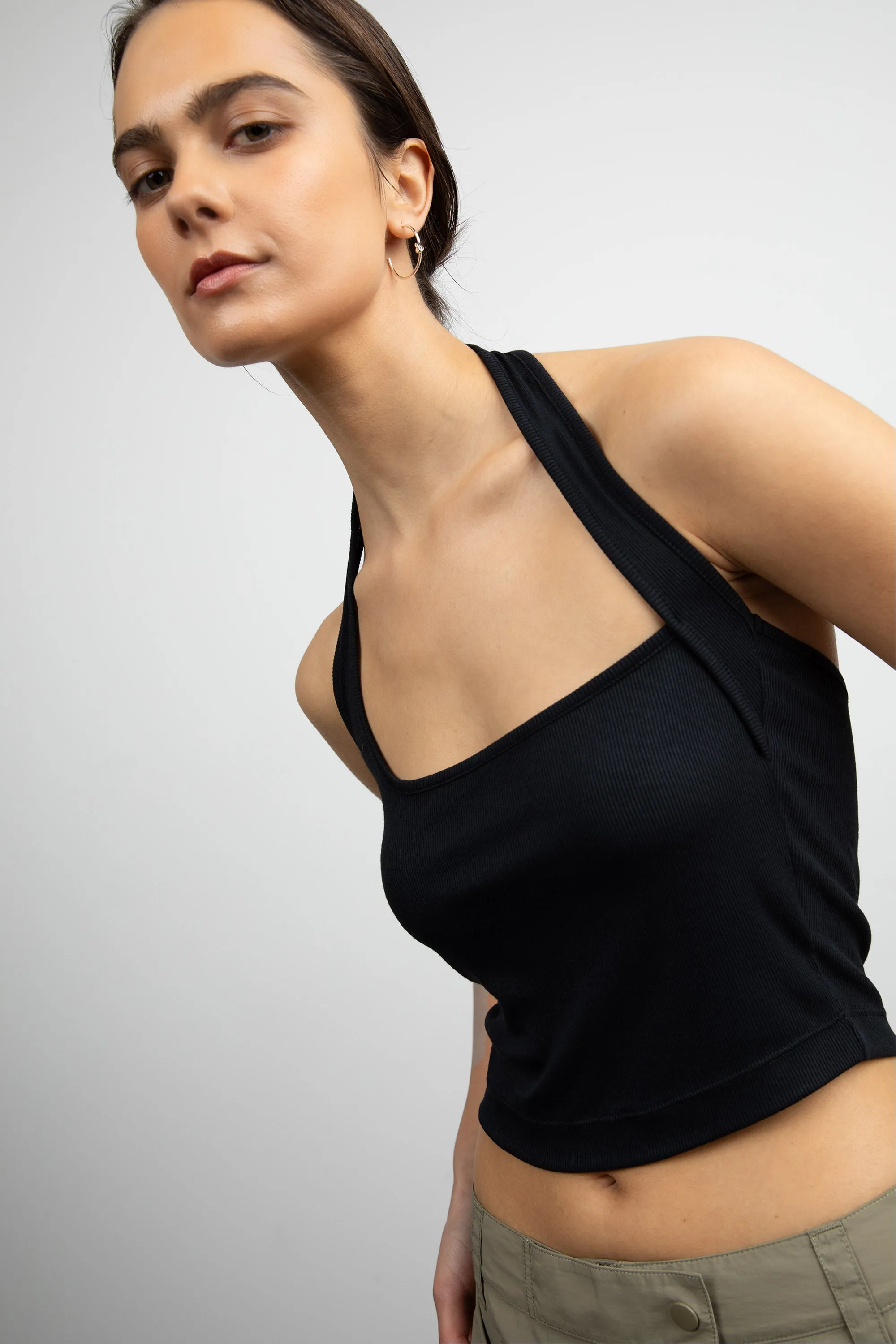 RIBBED HALTER TANK