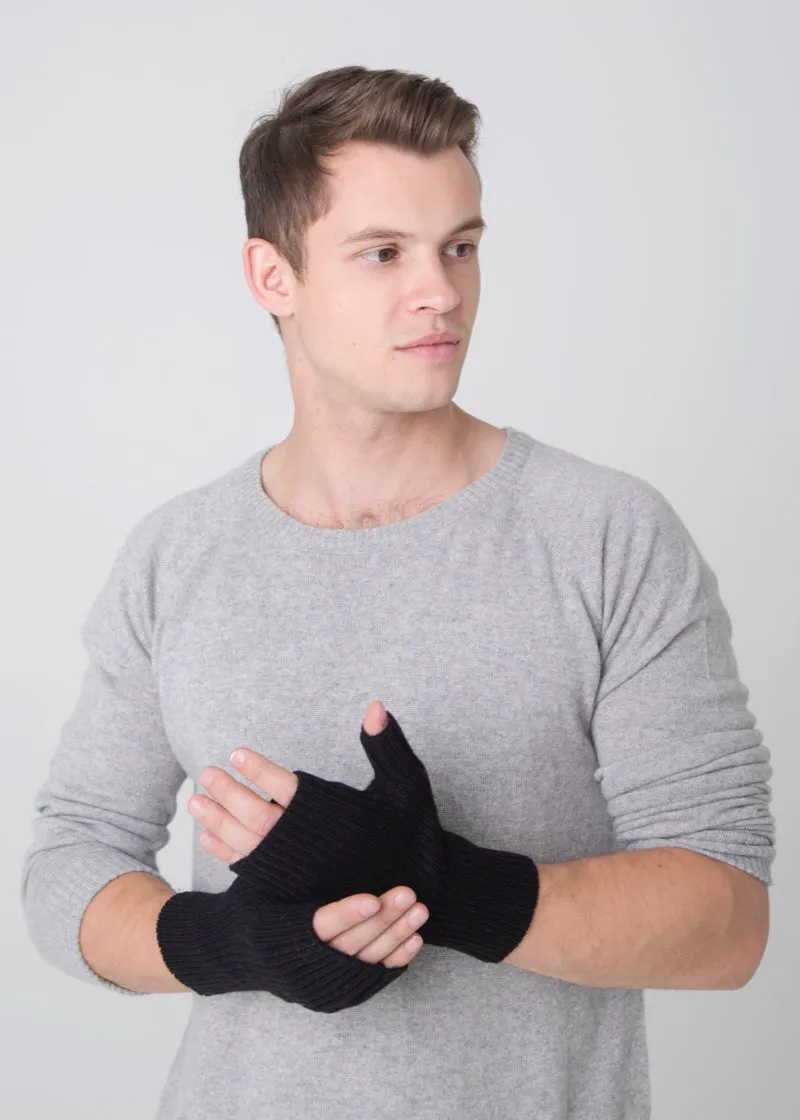 Ribbed knit wrist warmers