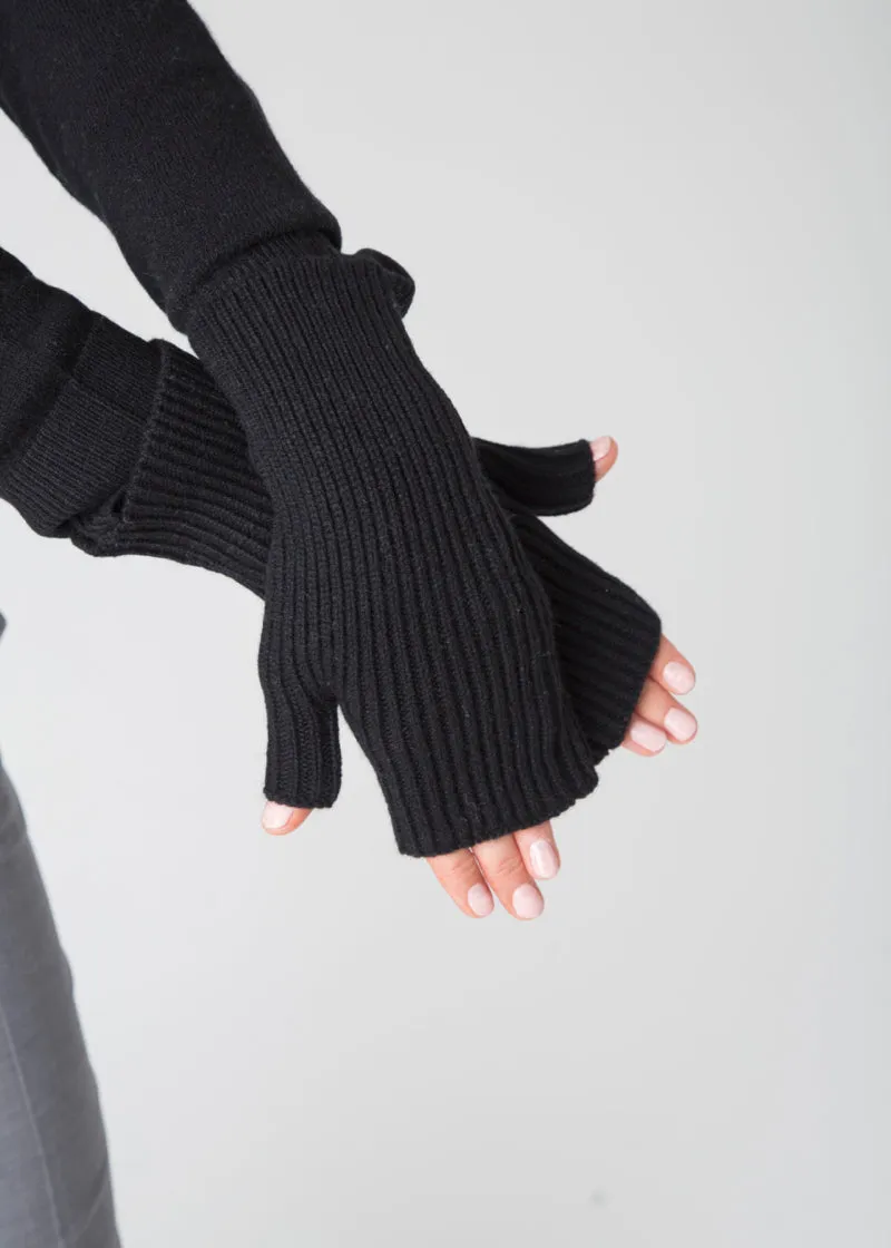 Ribbed knit wrist warmers