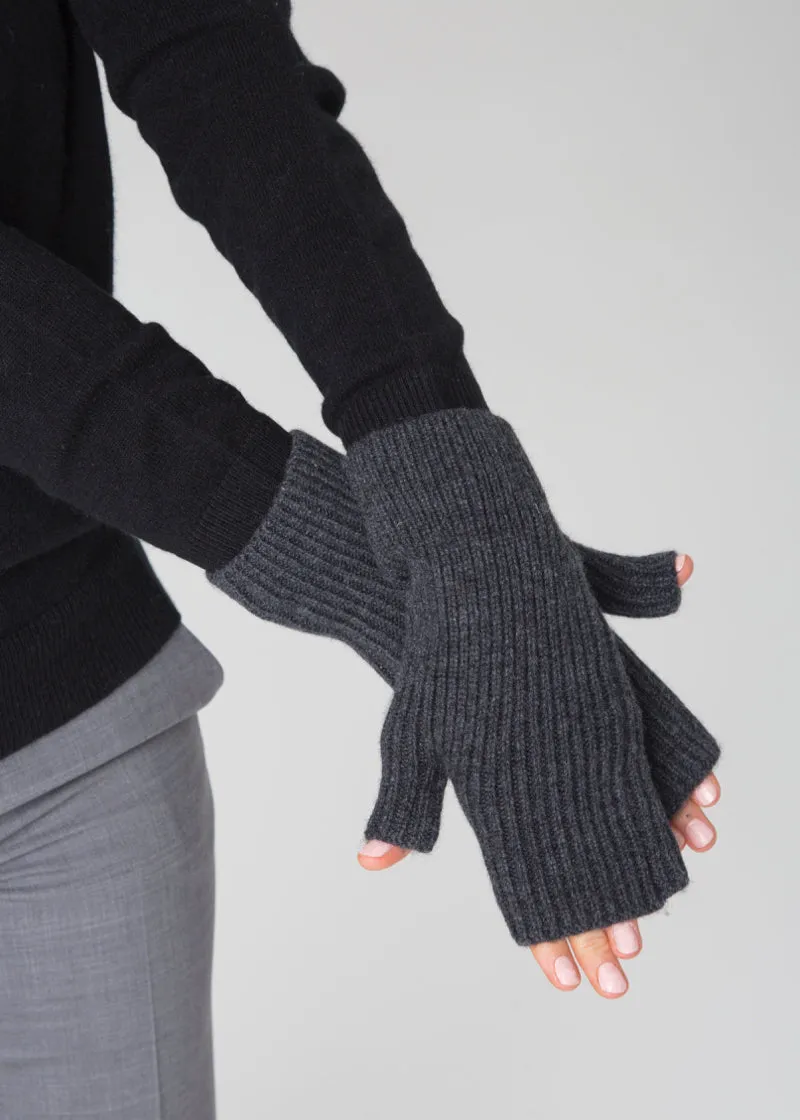 Ribbed knit wrist warmers