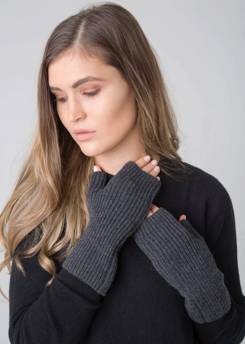 Ribbed knit wrist warmers
