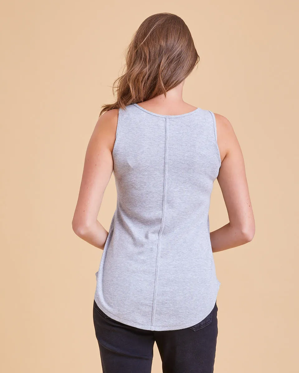 Ribbed Nursing Tank - Grey Marle