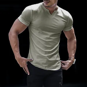 RIBBED V-NECK TEE