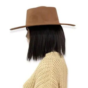 Rich Brown Pork Pie Extra Wide Brim Hat