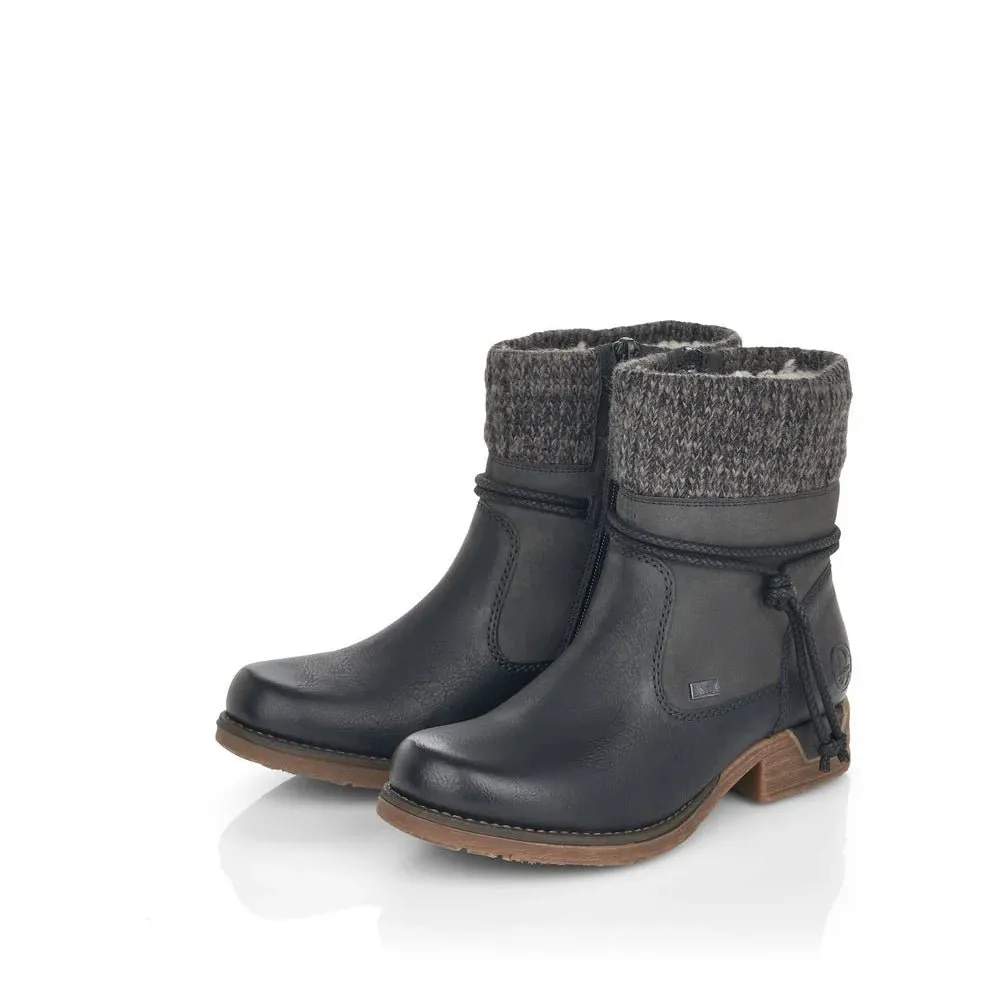 Rieker Women's Fee 79688-00 - Schwarz/Stromboli/Anthrazit