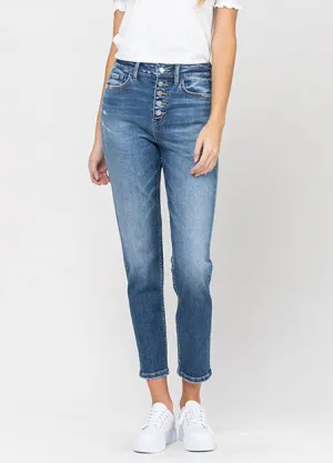 Rivers Button Up Stretch Mom Jeans