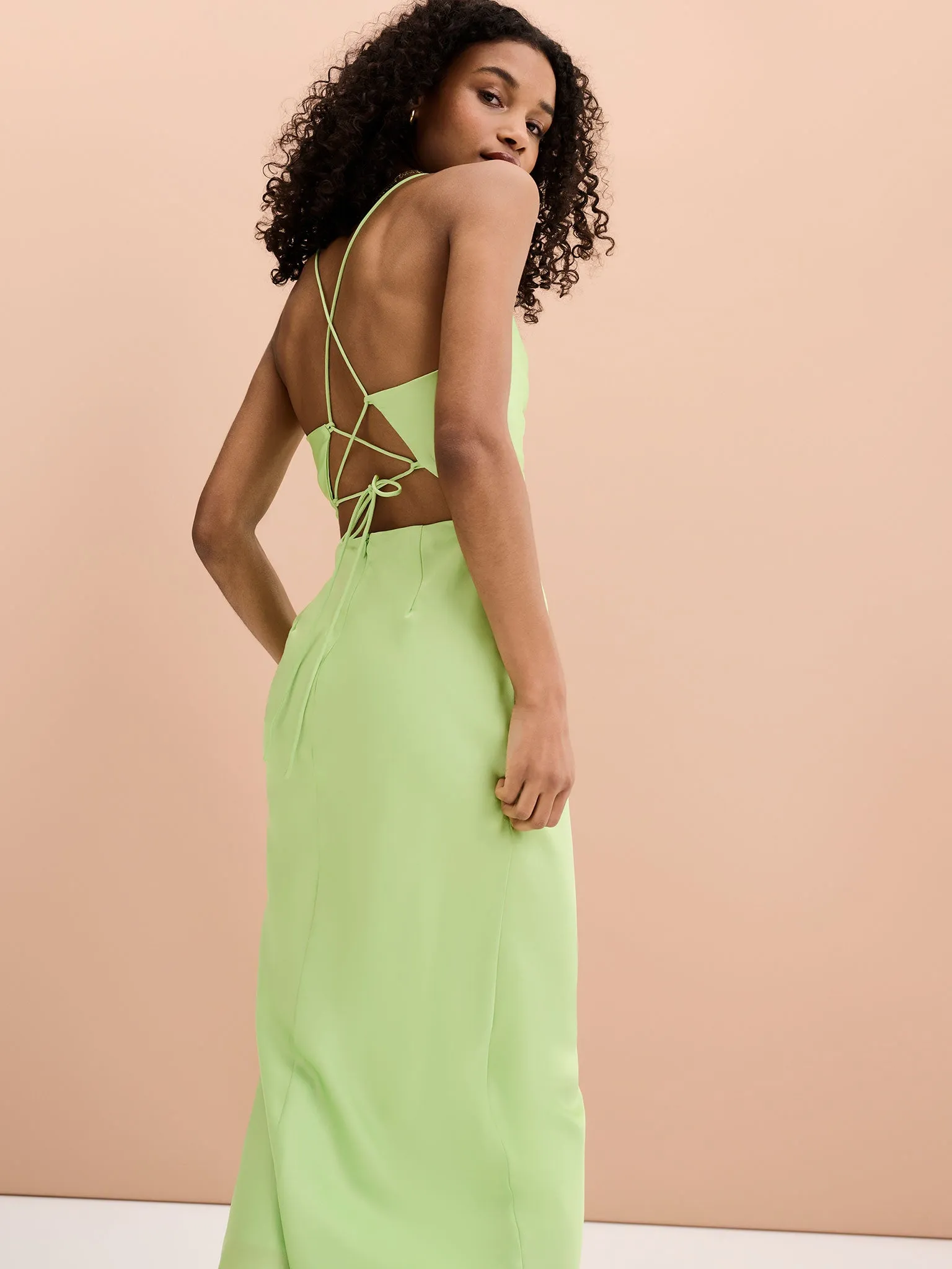 Riviera Midi Dress in Apple Green