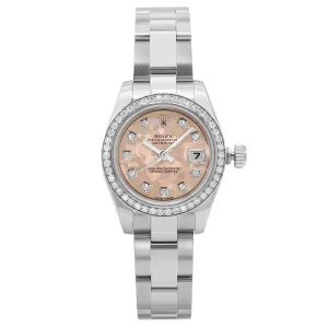 Rolex Datejust 26mm Steel Pink Gold Crystal Diamond Dial Ladies Watch  TFJ-142508524