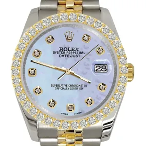 Rolex Datejust   Diamond Bezel/Purple MOP Dial Jubilee Watch TFJ-142507943