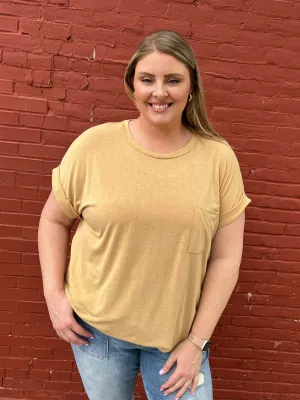 Rolled Short Sleeve Tee - Mustard