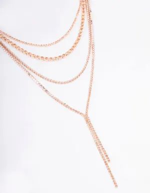 Rose Gold Cupchain Layered Necklace