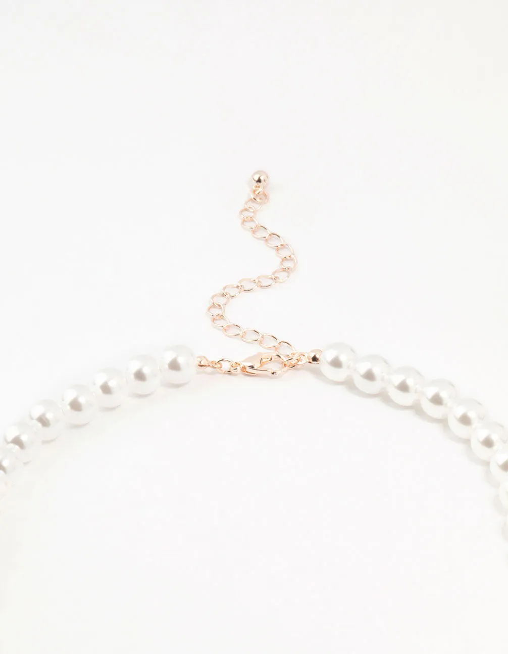 Rose Gold Pearl Bow Pendant Necklace