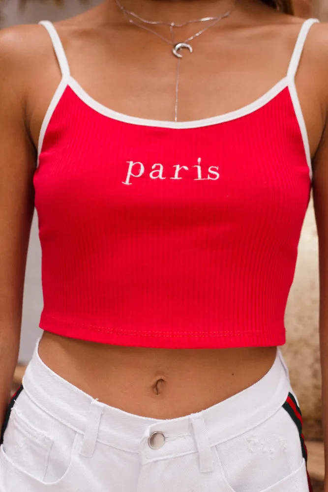 Roslyn Crop Top Red