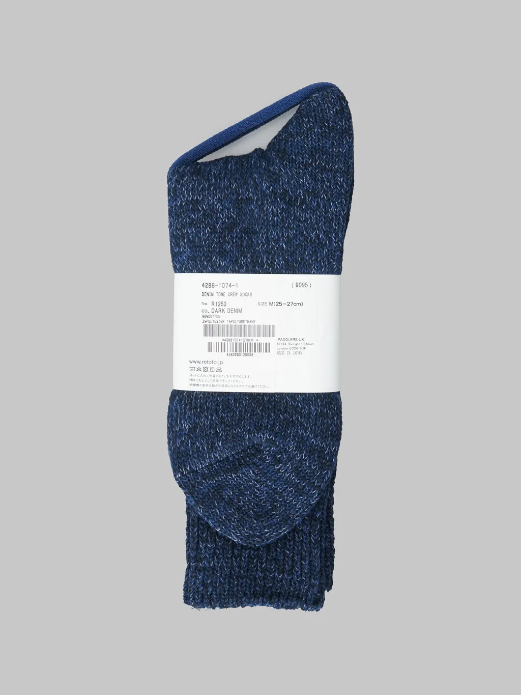 ROTOTO Denim Tone Crew Socks Dark