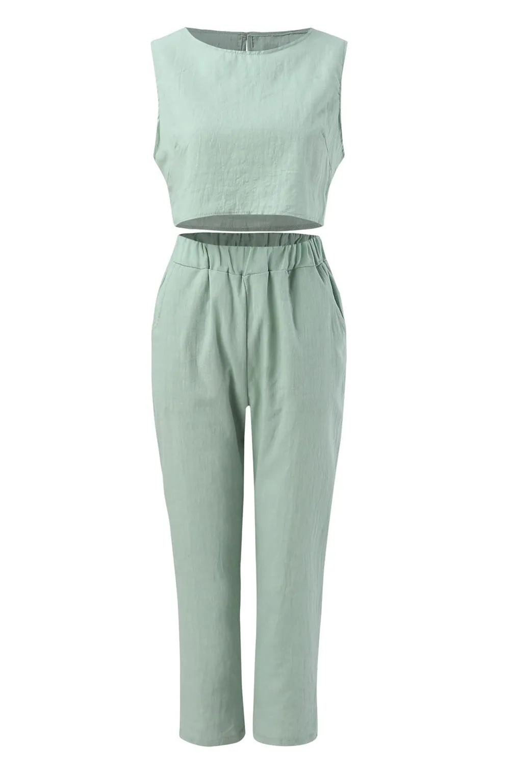 Round Neck Top and Pants Set