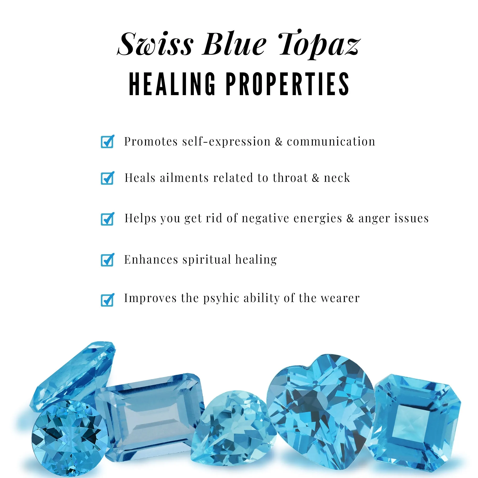 Round Swiss Blue Topaz and Moissanite Heart Pendant with Decorative Bail