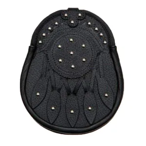 Rounded Top Day Sporran with Celtic Stud Design (WES-HSB)