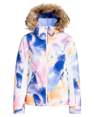 Roxy Women's Jet Ski Technical Snow Jacket - Bright White / Pansy Pansy