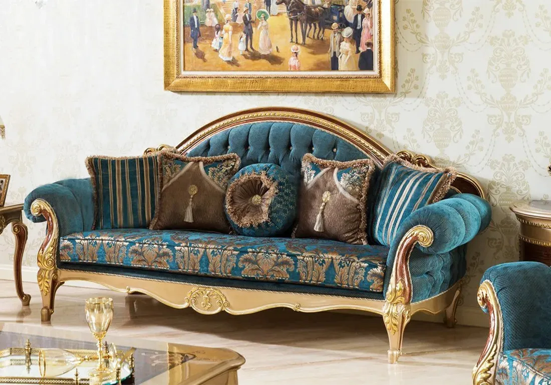 Royal Style Wooden Hand Carved Walnut Sofa Set
