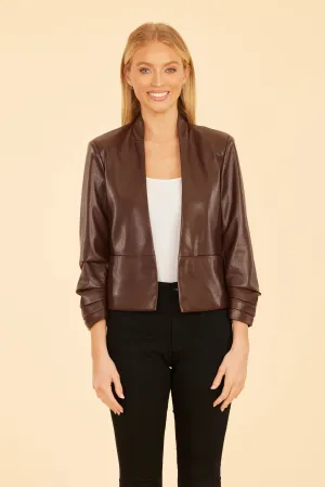 RUCHED SLEEVE BLAZER