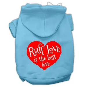 Ruff Love Screen Print Pet Hoodies Baby Blue Size XXXL (20)
