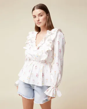 Ruffle Poplin Blouse