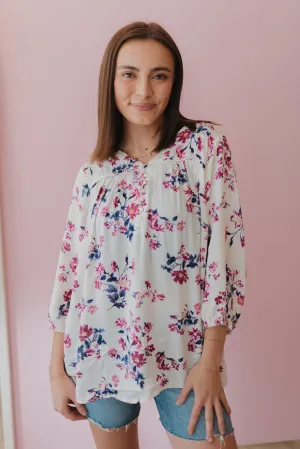 Run Towards Love Floral Blouse - Extended Sizes