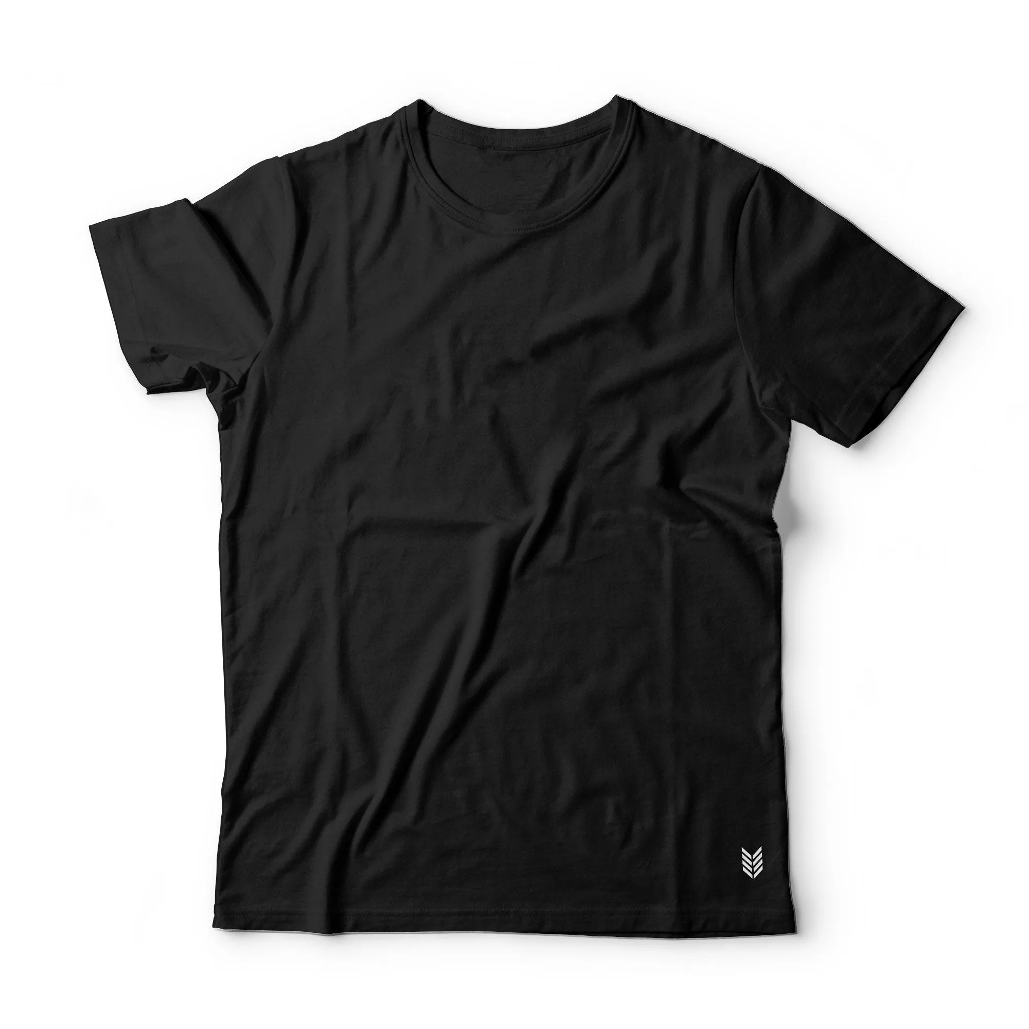 Ruse Men's Designer Solid Plain Black Tee