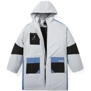 Safari Style Pockets Long Padded Coat