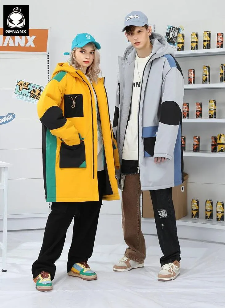 Safari Style Pockets Long Padded Coat