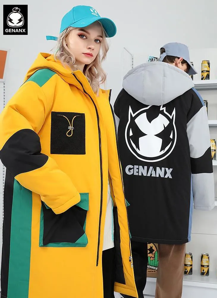 Safari Style Pockets Long Padded Coat