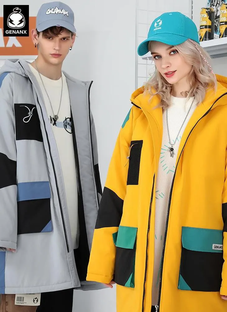 Safari Style Pockets Long Padded Coat
