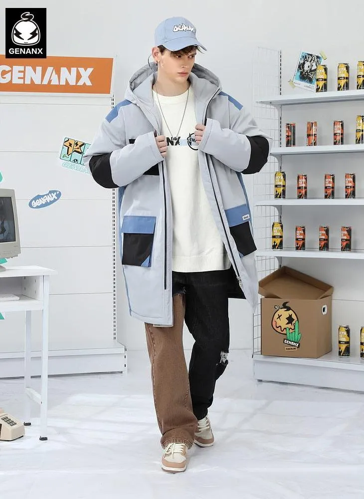 Safari Style Pockets Long Padded Coat